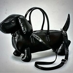 Black Dog-Shaped Crossbody Bag